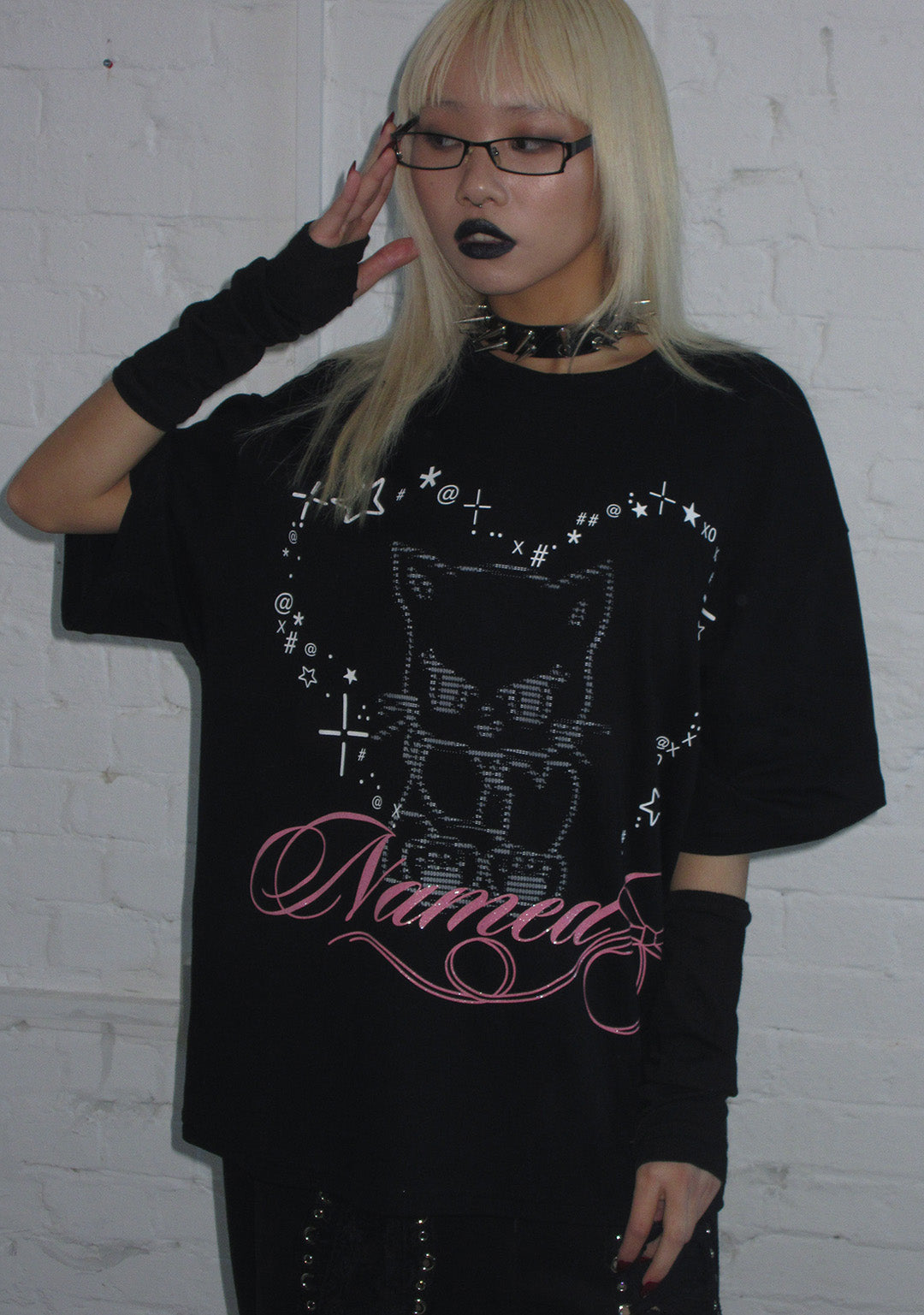 404 ERROR KITTY OVERSIZED TEE BLACK