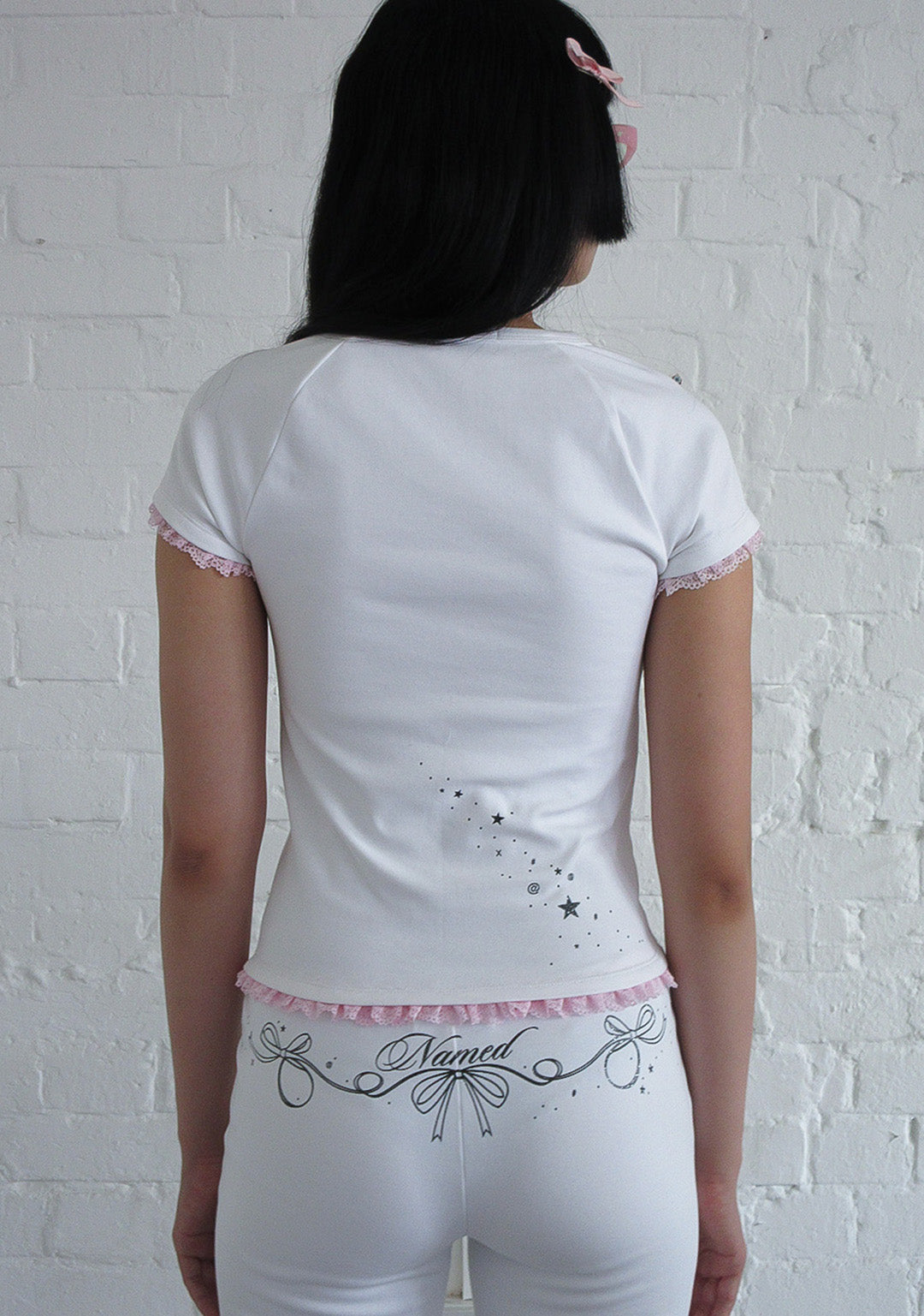 404 ERROR SCULPT STRETCH CAPRI PANTS WHITE