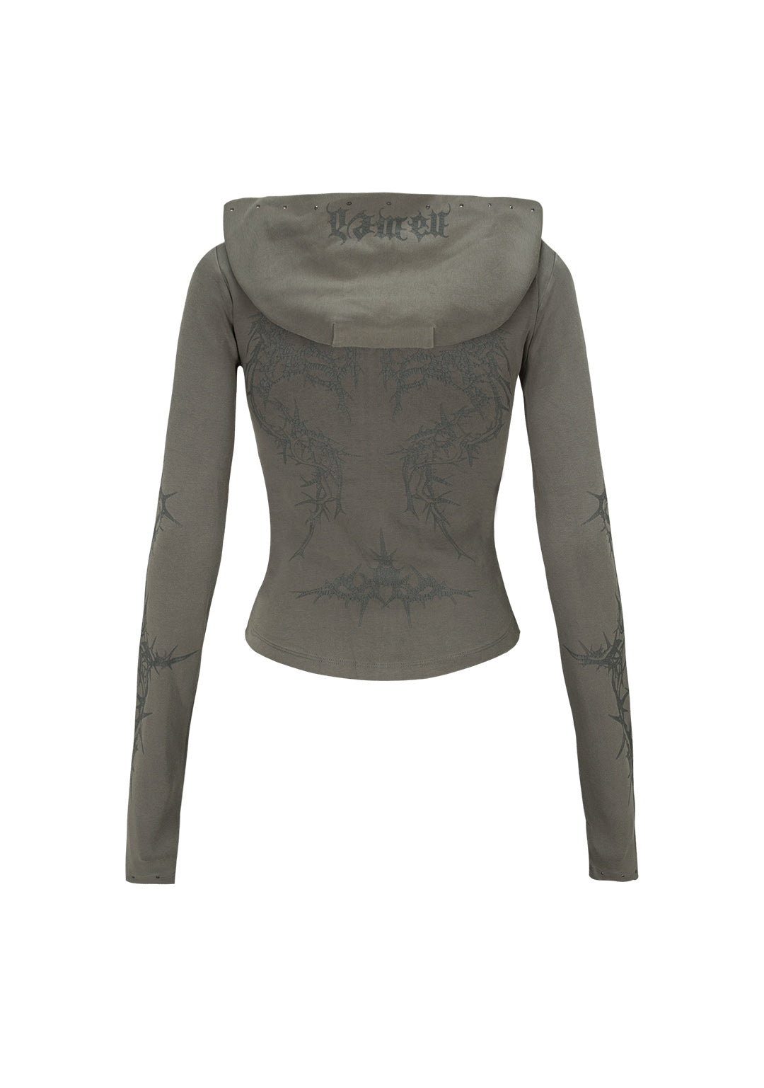 CURSE SCULPT STRETCH ZIP HOODIE WASHED ARMY GREEN