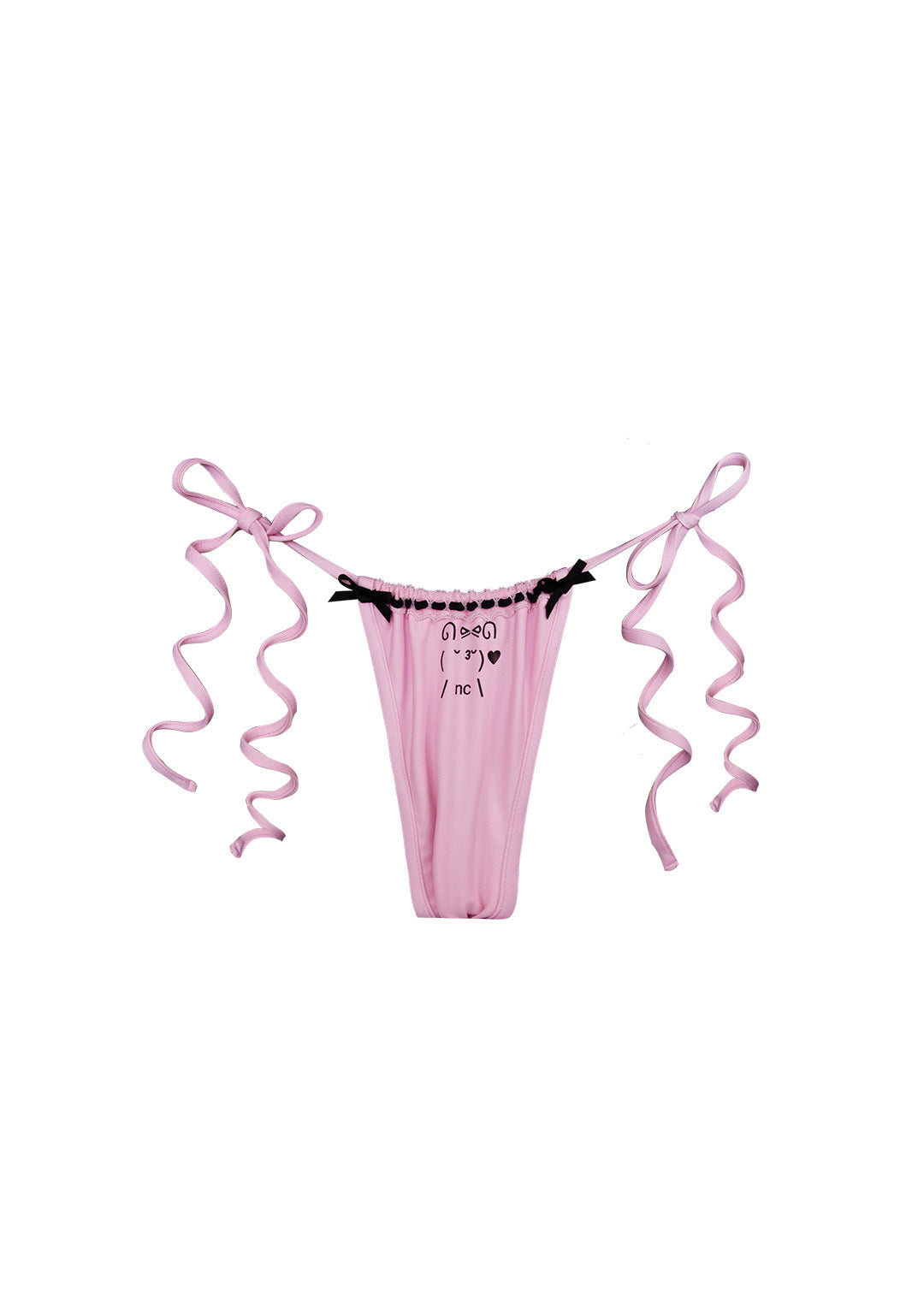 MALFUNCTION RIBBON BIKINI BOTTOMS BABY PINK
