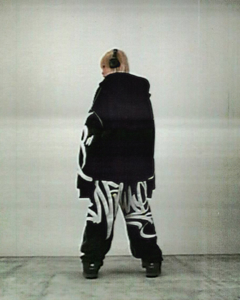 VANDALISM ZIP HOODIE STENCIL BLACK