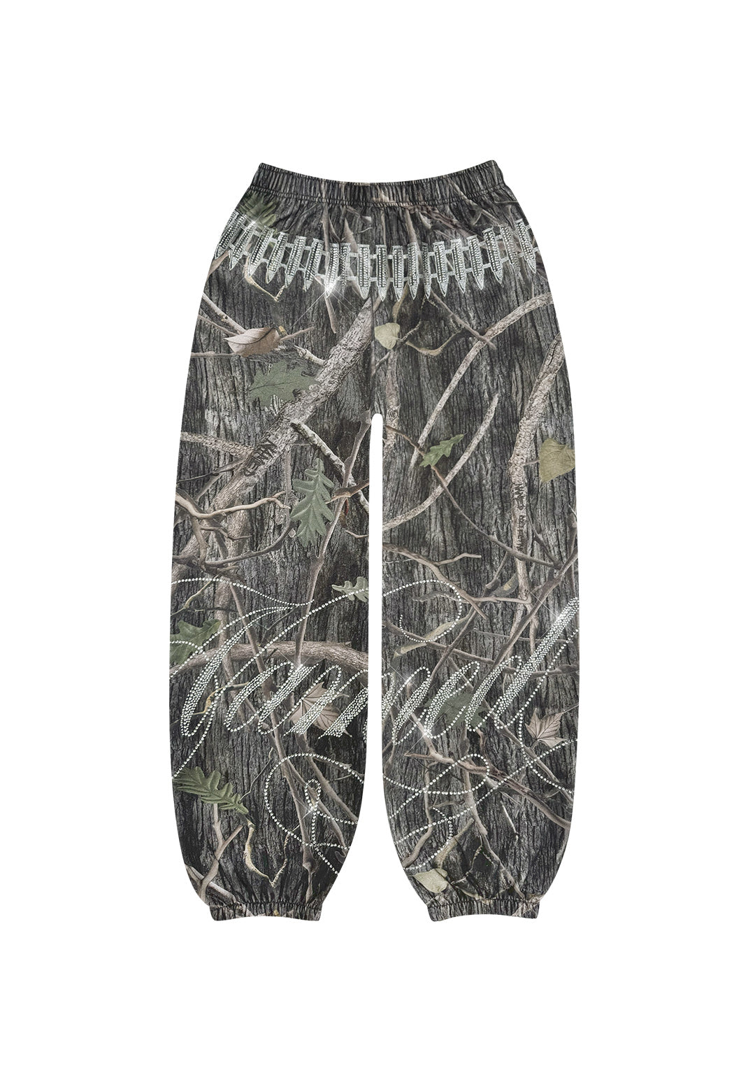 ENEMY RHINESTONE SWEATPANTS TREE CAMO