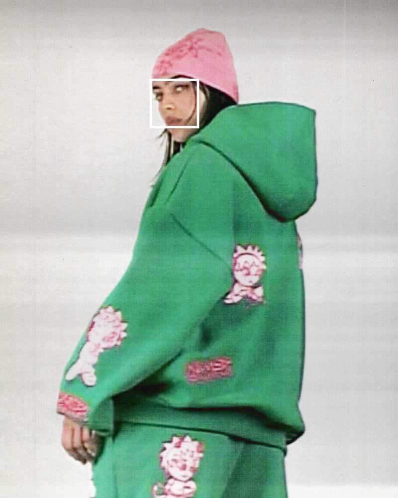 MISBEHAVE ZIP HOODIE ELECTRIC GREEN