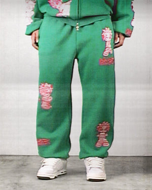 MISBEHAVE SWEATPANTS ELECTRIC GREEN
