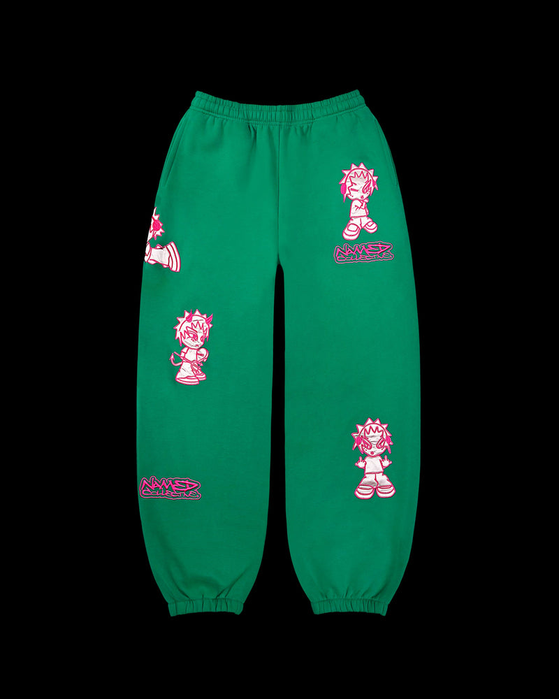 MISBEHAVE SWEATPANTS ELECTRIC GREEN