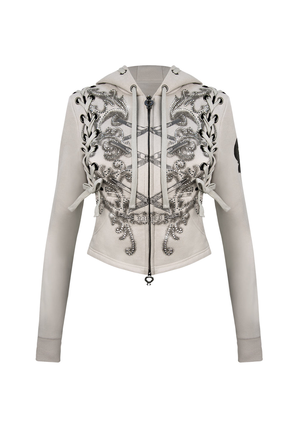 Vendetta Lace Up Fitted Zip Hoodie Bone – NAMED COLLECTIVE®