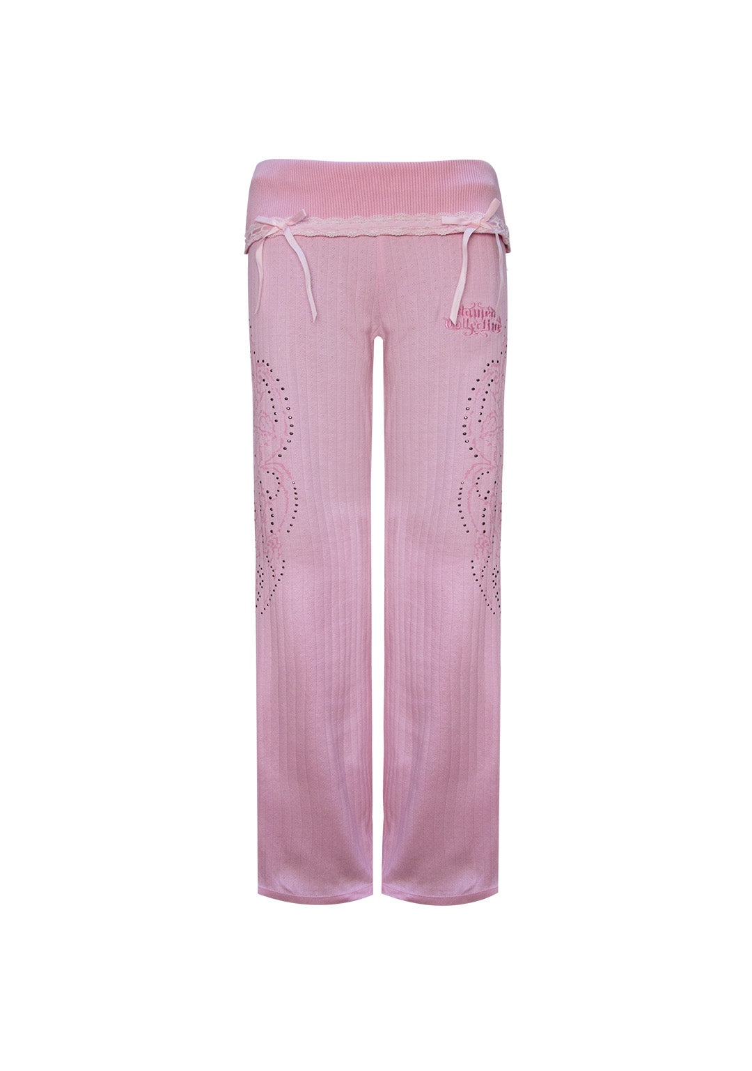 WHISPER RIBBON POINTELLE SCULPT PANTS BABY PINK