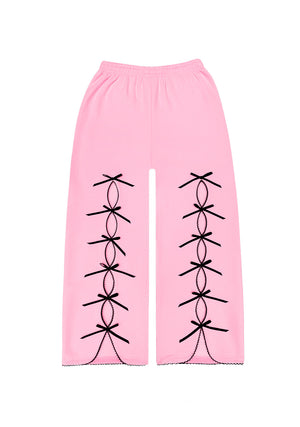 PRINC355 RIBBON SWEATPANTS BABY PINK