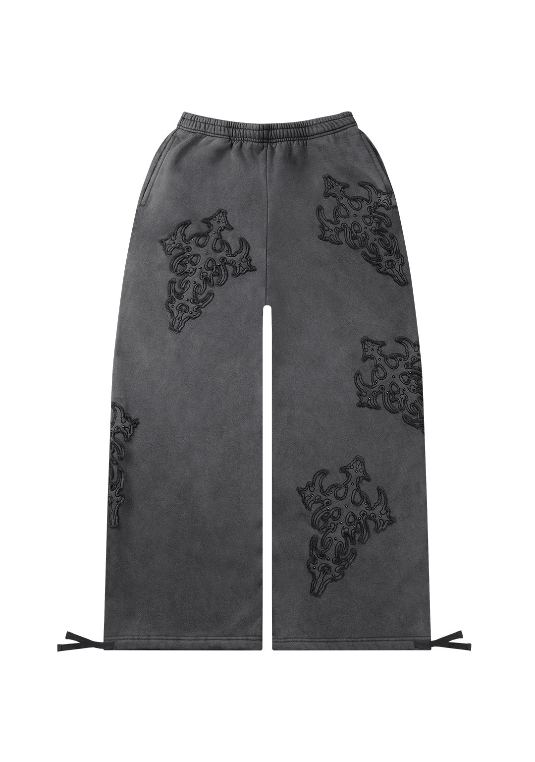 SINNER STUDDED OVERSIZED SWEATPANTS GREY VINTAGE WASH