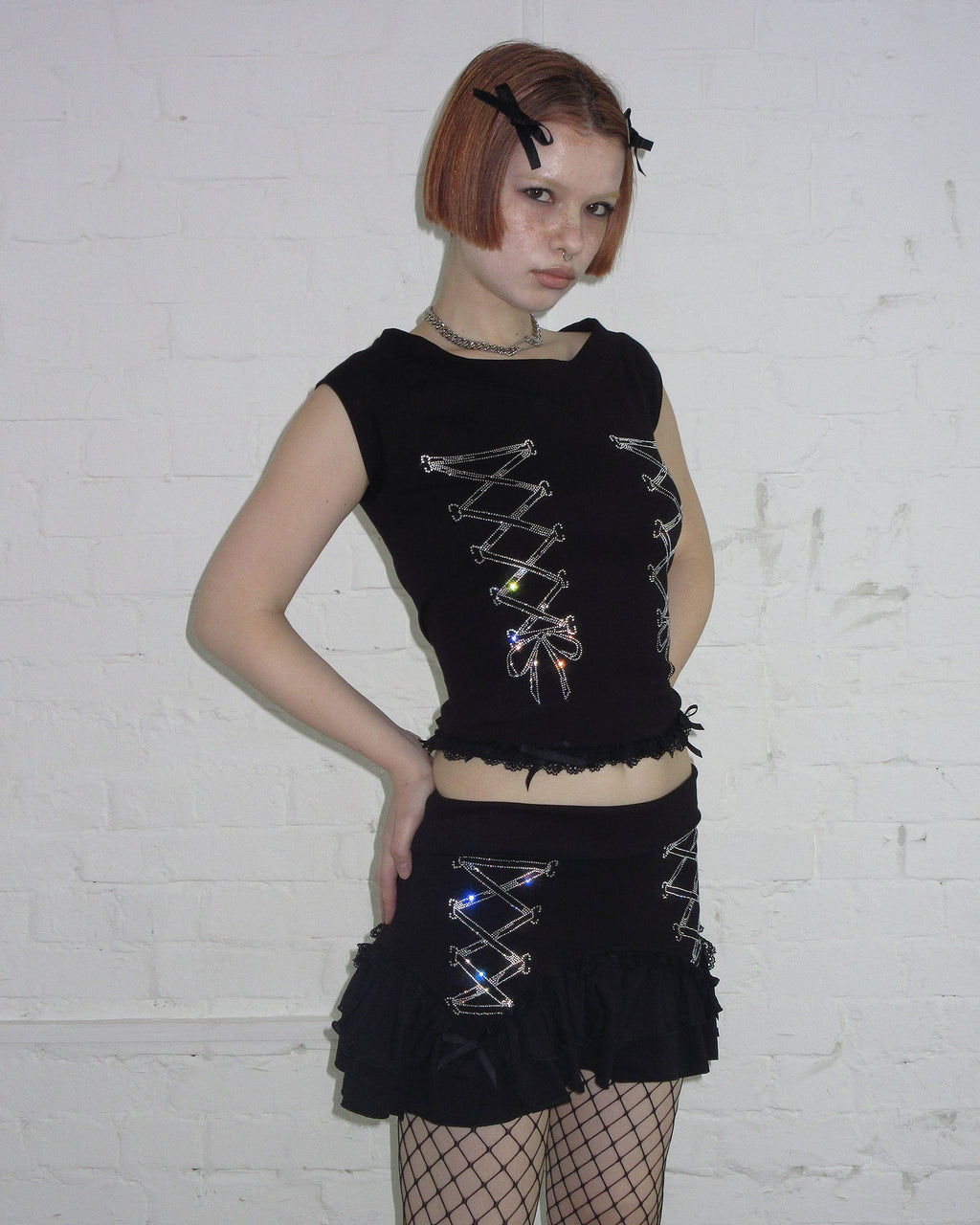 【NAMED COLLECTIVE】CONFESSIONS RHINESTONE ミニスカート confessions-rhinestone-micro-