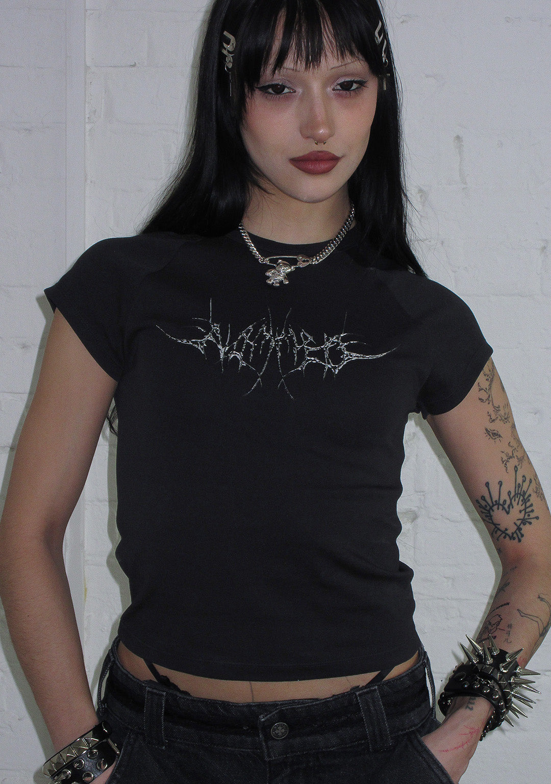 DESTROY CHROME BABY TEE BLACK