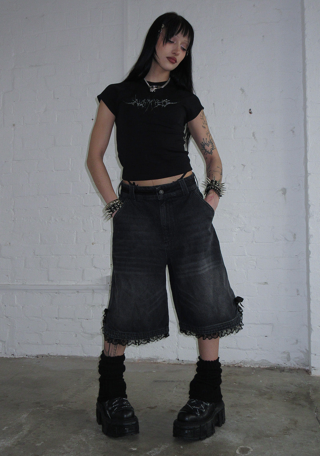 DESTROY CHROME BABY TEE BLACK