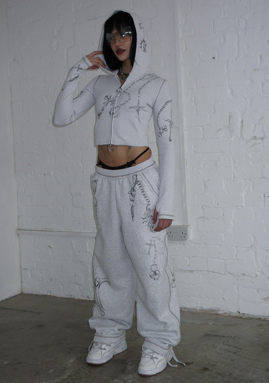 DESTROY OVERSIZED SWEATPANTS GREY MARL