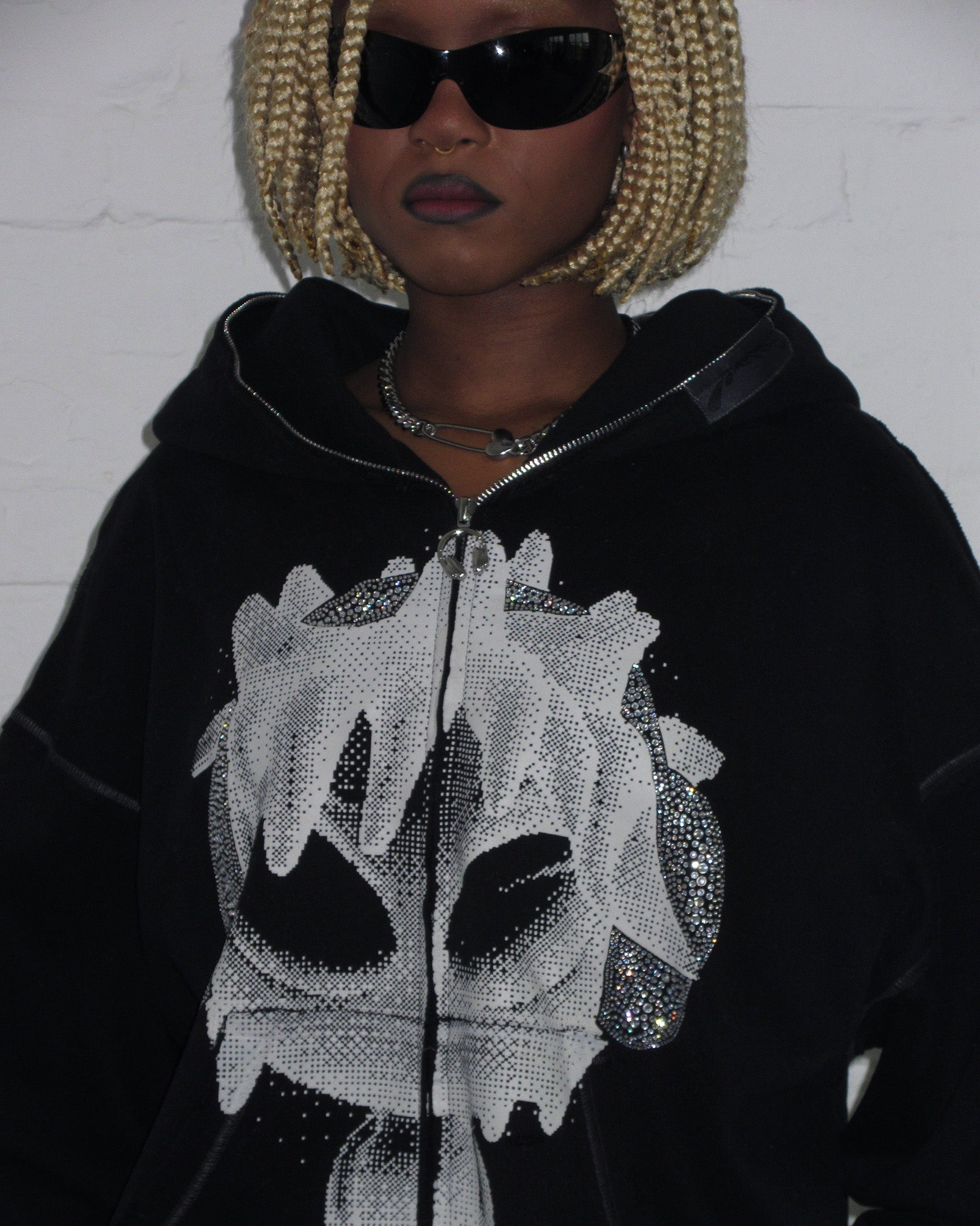 DIGI MASCOT ZIP HOODIE BLACK