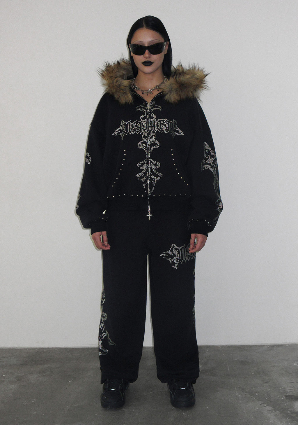 feral-faux-fur-studded-zip-