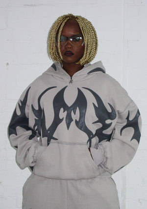 FLAME HOODIE BONE