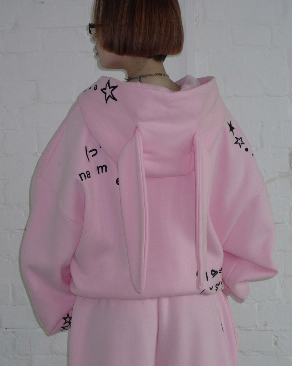 【NAMED COLLECTIVE】MALFUNCTION BUNNYパーカー Malfunction Bunny Zip Hoodie Grey Marl Detachable Ears