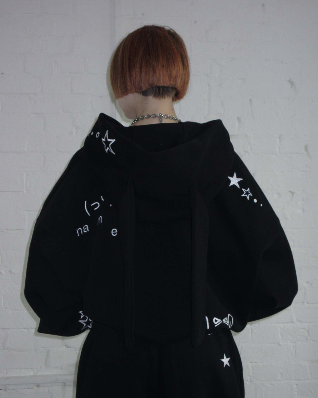 MALFUNCTION BUNNY ZIP HOODIE BLACK (DETACHABLE EARS) – NAMED