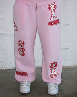 MISBEHAVE SWEATPANTS PINK POISON