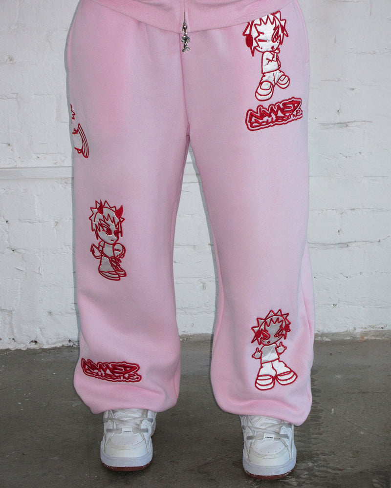 MISBEHAVE SWEATPANTS PINK POISON