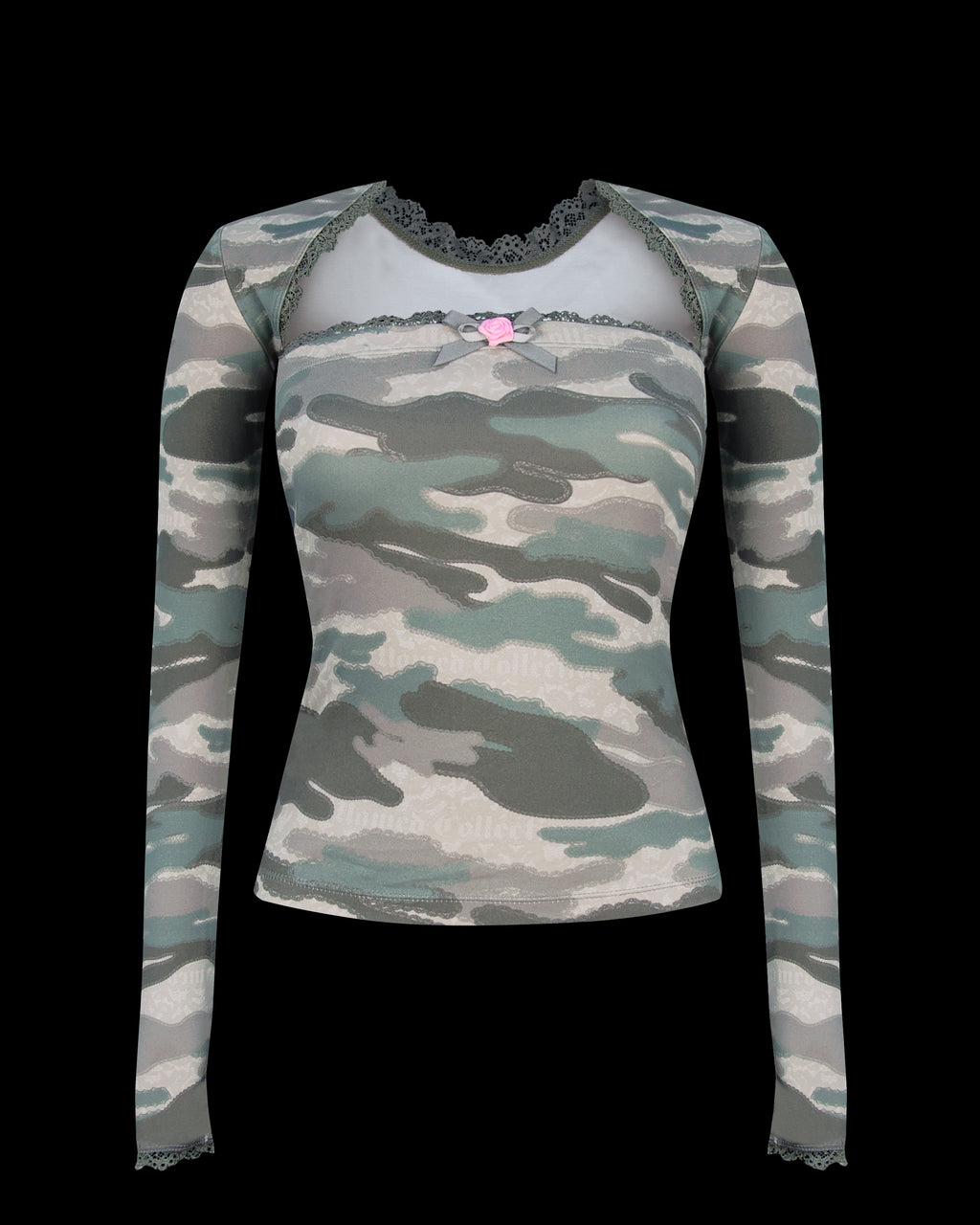 sheer camouflage top