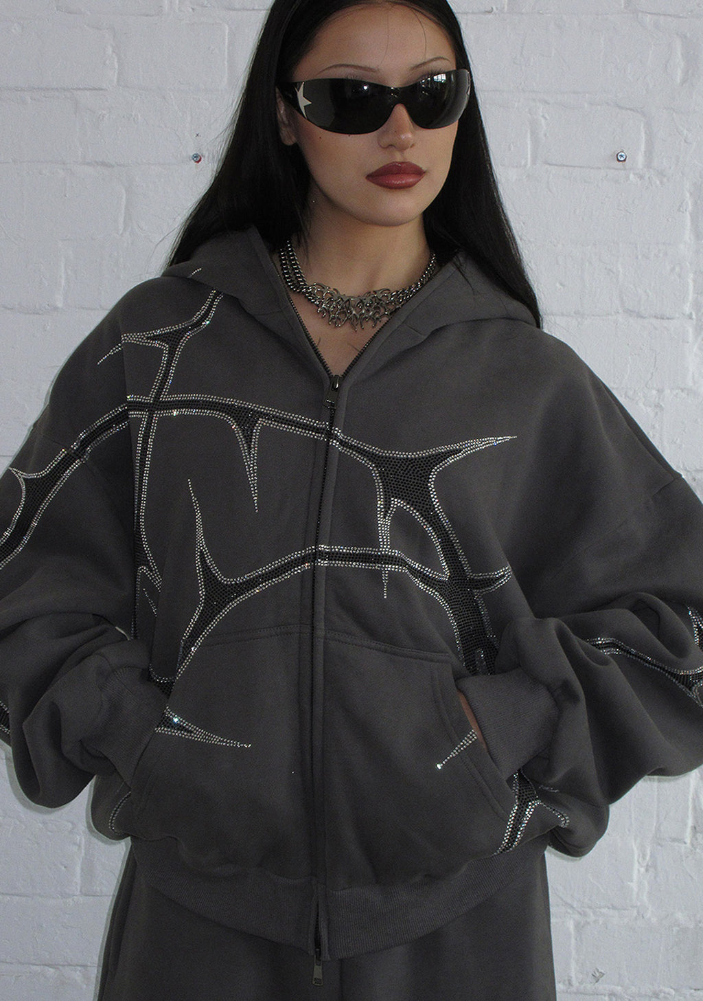 thorn-rhinestone-zip-hoodie-