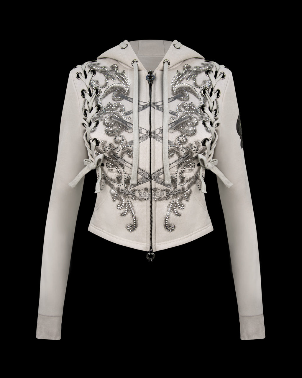 Vendetta Lace Up Fitted Zip Hoodie Bone – NAMED COLLECTIVE®