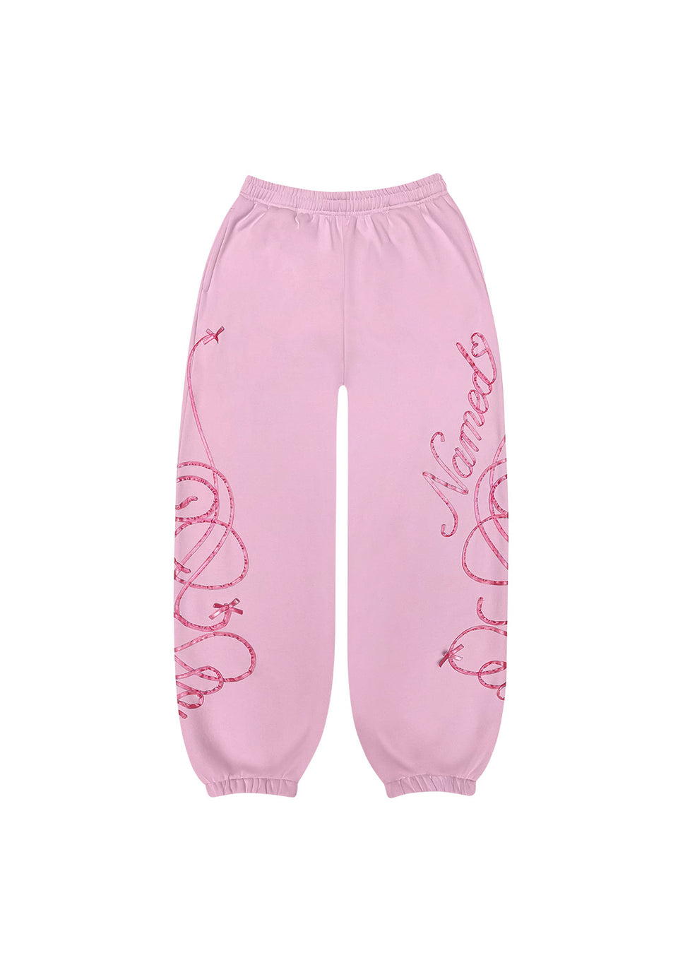 LUST RIBBON SWEATPANTS BABY PINK