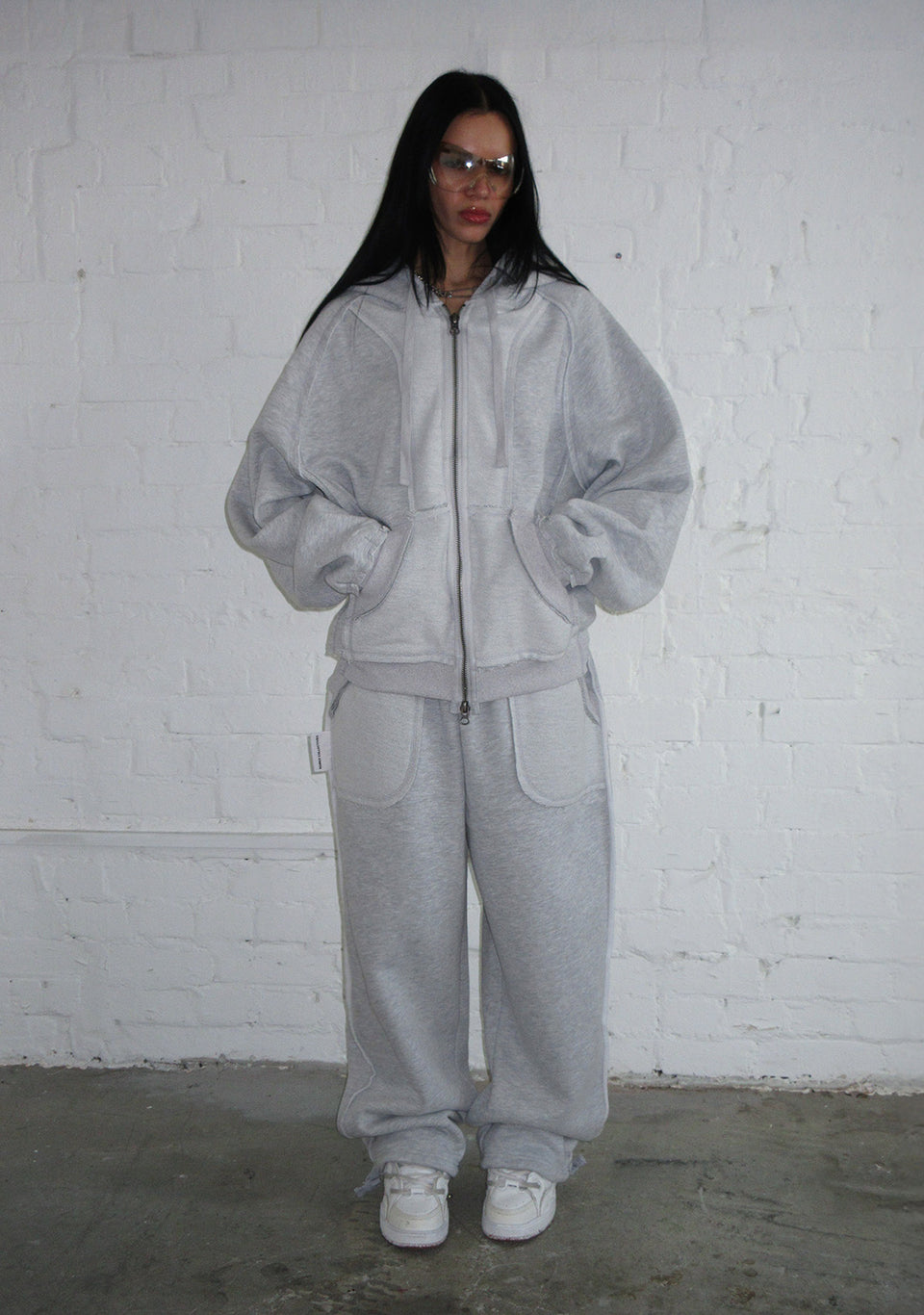 DECONSTRUCTED SWEATPANTS GREY MARL