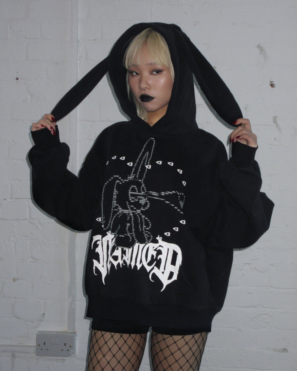 404 ERROR BUNNY HOODIE BLACK (DETACHABLE EARS)