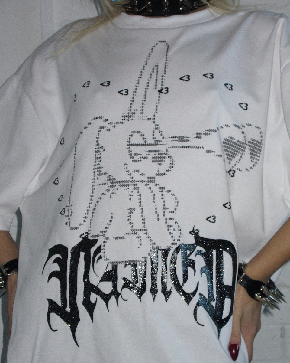 404 ERROR BUNNY OVERSIZED TEE WHITE