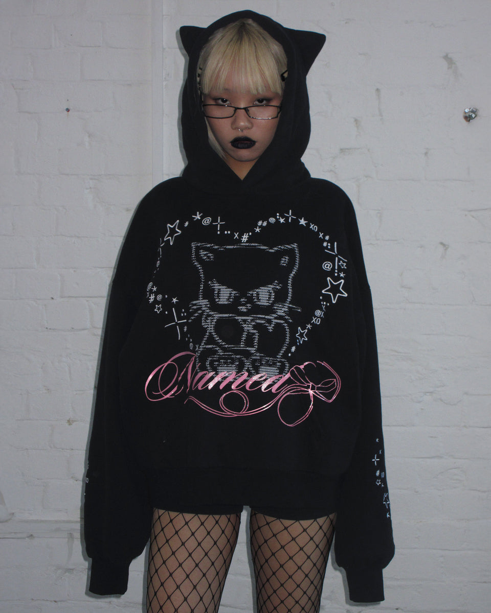 404 ERROR KITTY HOODIE BLACK