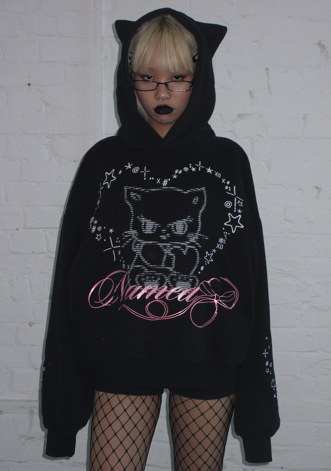 404 ERROR KITTY HOODIE BLACK
