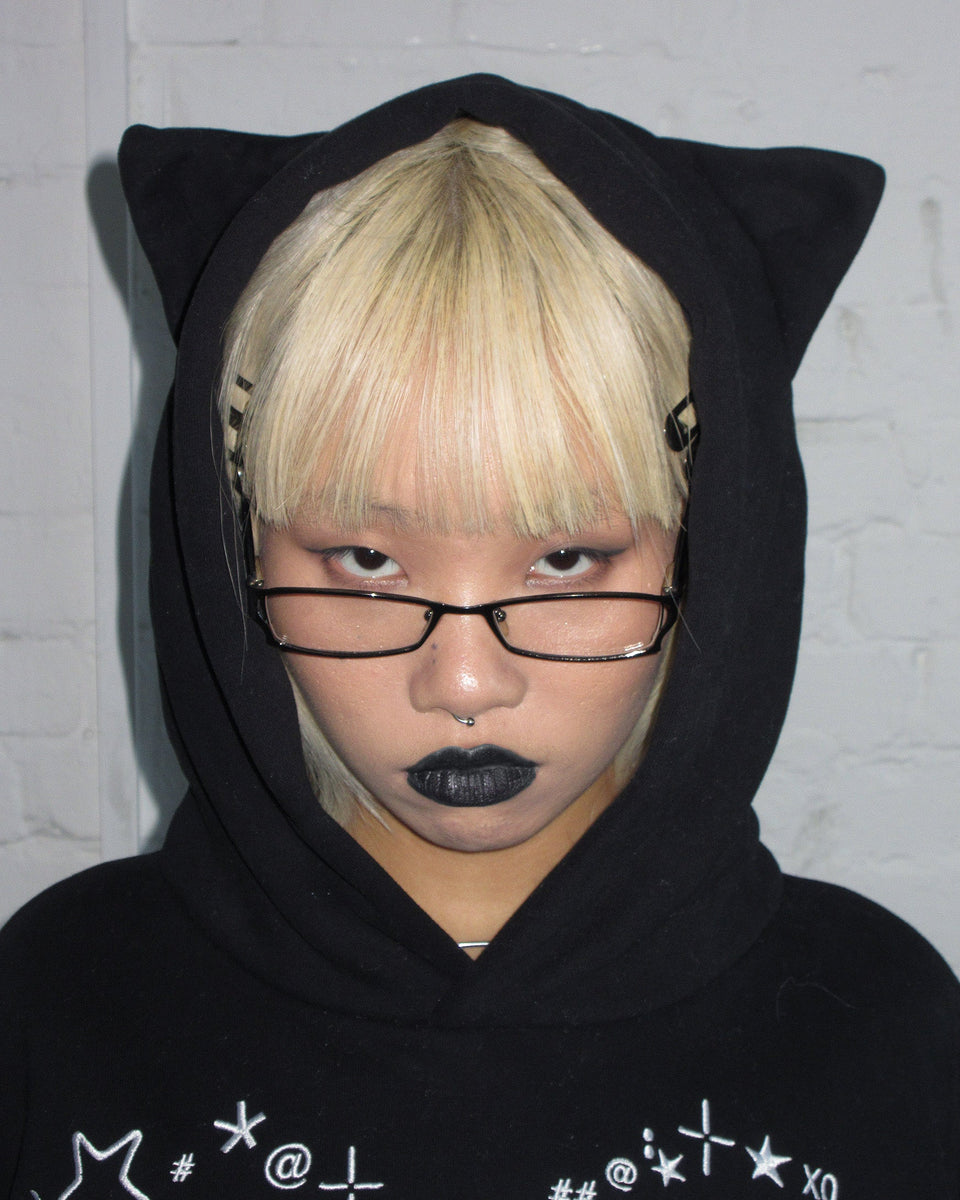 404 ERROR KITTY HOODIE BLACK