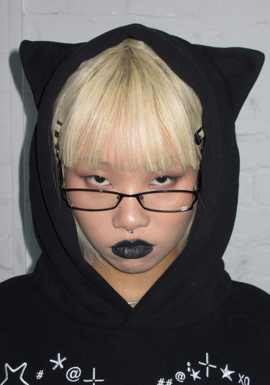 404 ERROR KITTY HOODIE BLACK