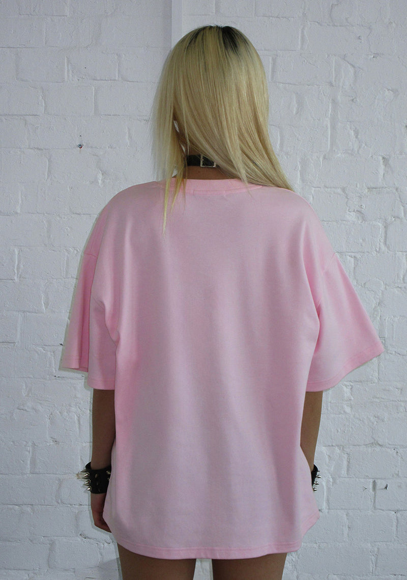 404 ERROR KITTY OVERSIZED TEE BABY PINK