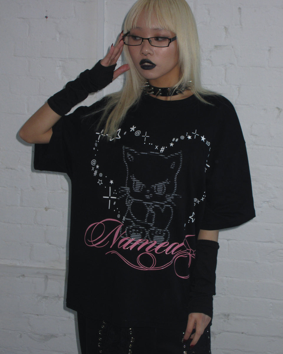 404 ERROR KITTY OVERSIZED TEE BLACK