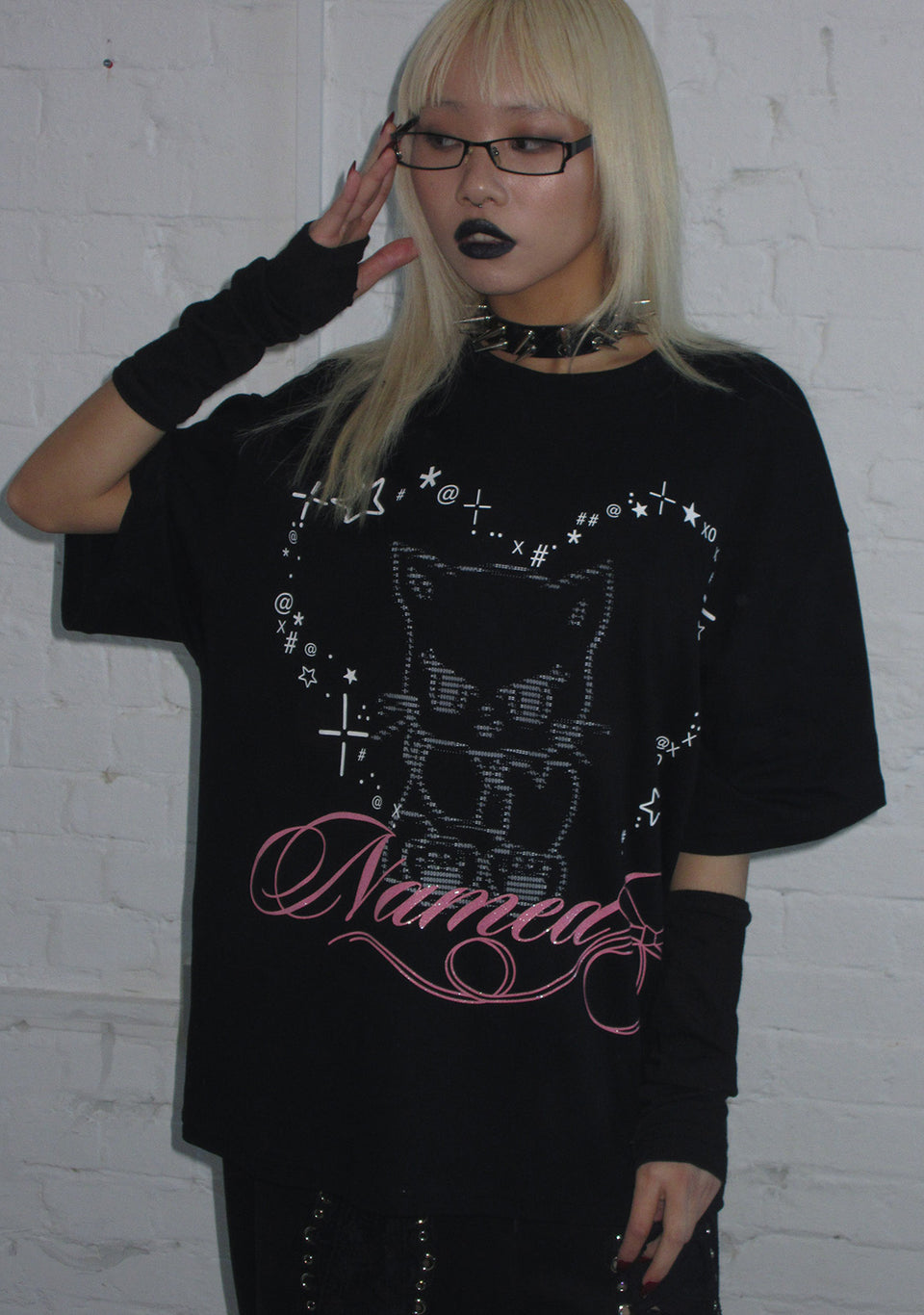 404 ERROR KITTY OVERSIZED TEE BLACK