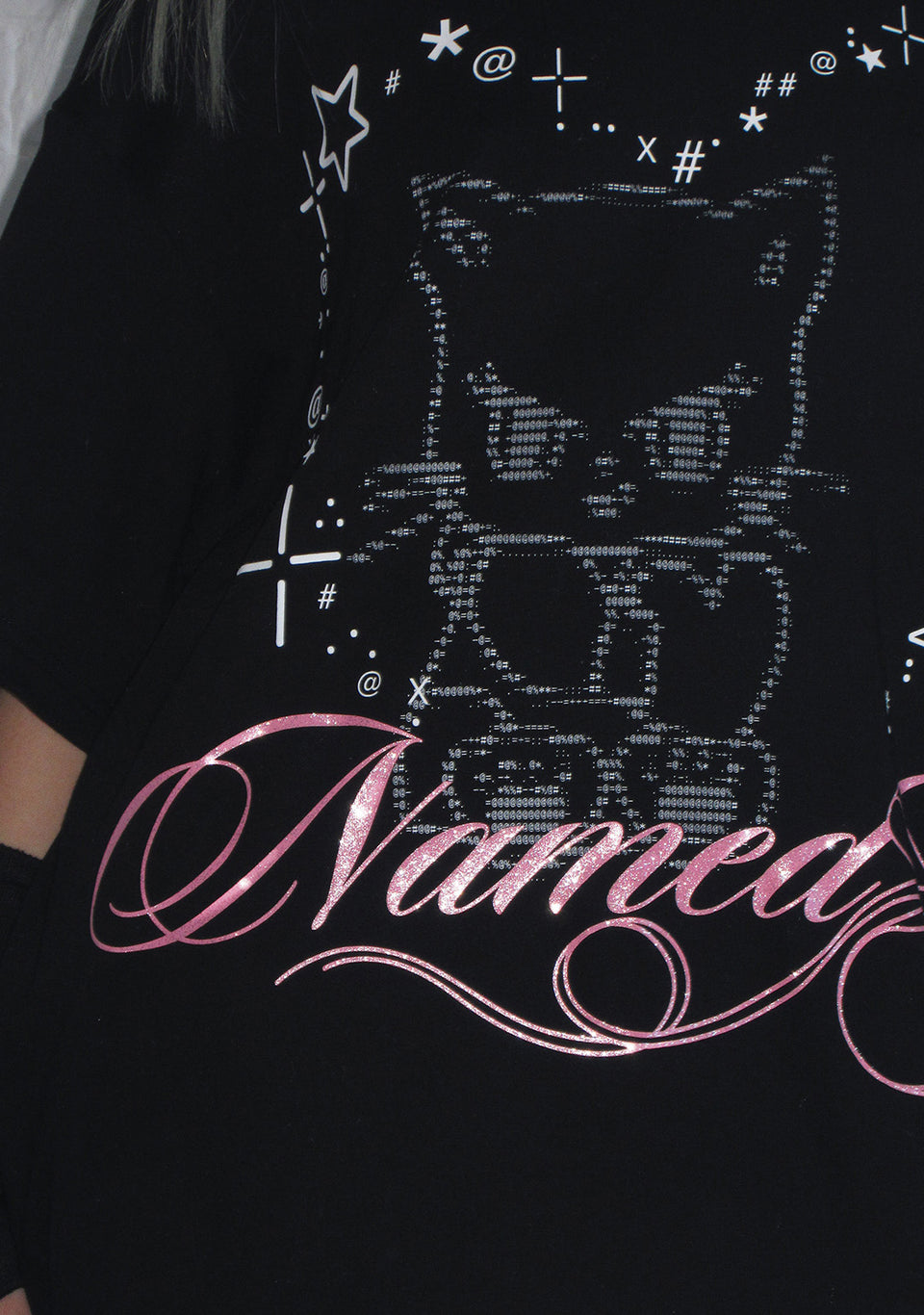 404 ERROR KITTY OVERSIZED TEE BLACK