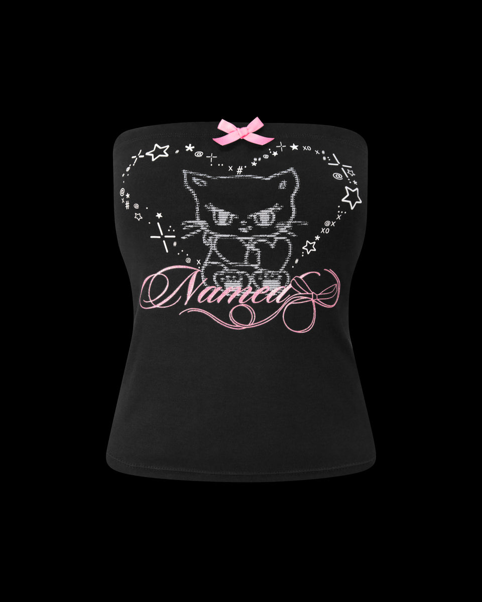 404 ERROR KITTY TUBE TOP BLACK