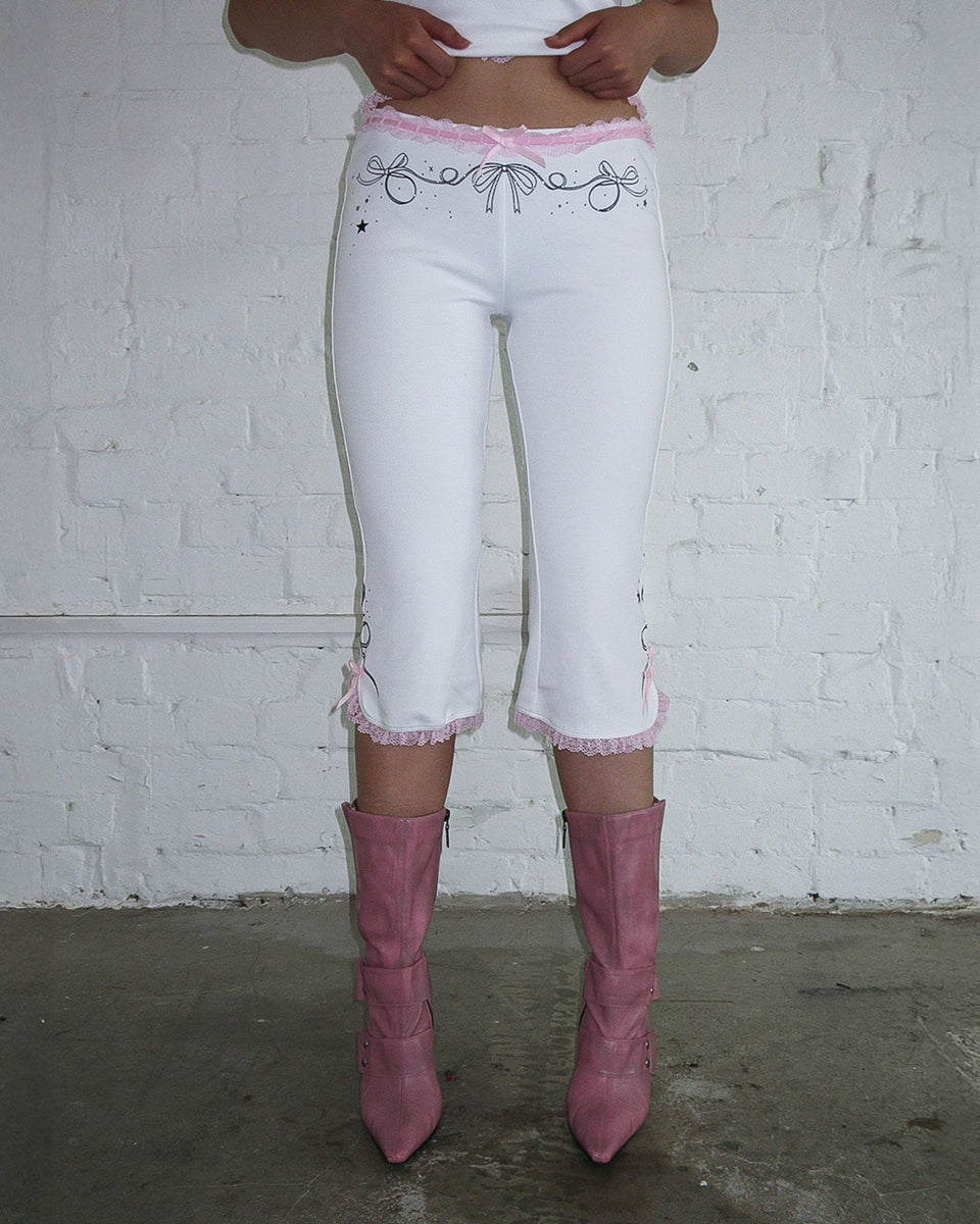 404 ERROR SCULPT STRETCH CAPRI PANTS WHITE