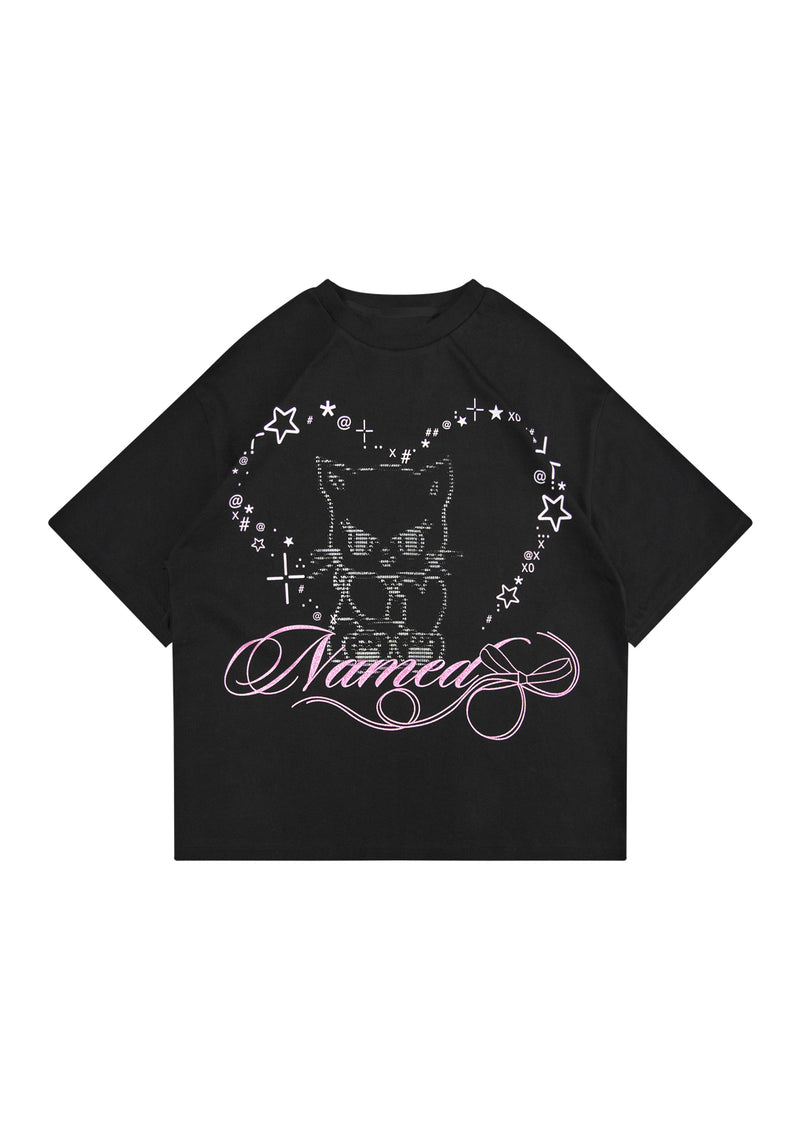 404 ERROR KITTY OVERSIZED TEE BLACK