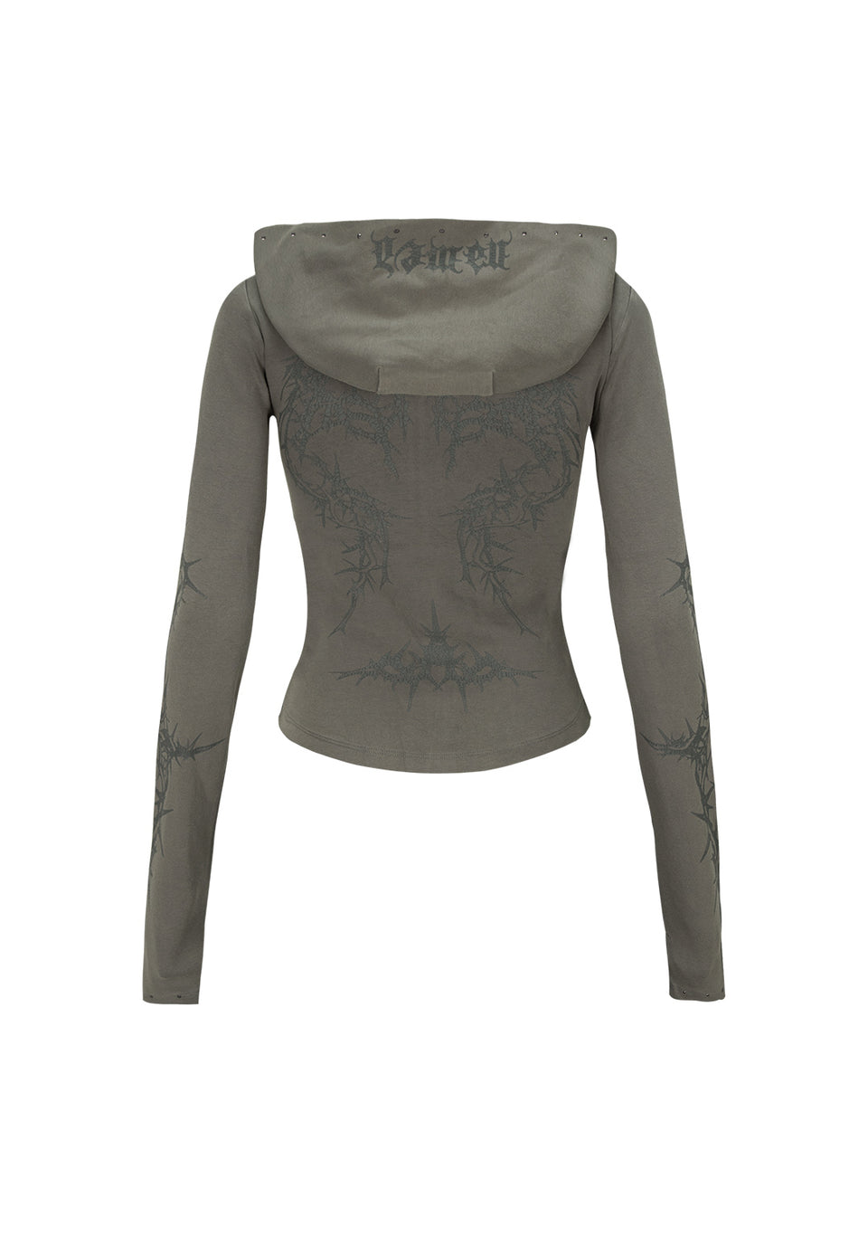 CURSE SCULPT STRETCH ZIP HOODIE WASHED ARMY GREEN
