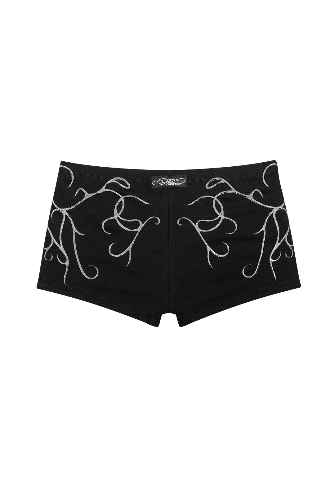 ALLURE 3D CHROME MICRO HOTPANT SHORTS BLACK