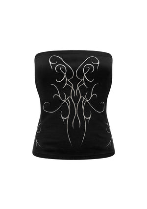 ALLURE 3D CHROME TUBE TOP BLACK