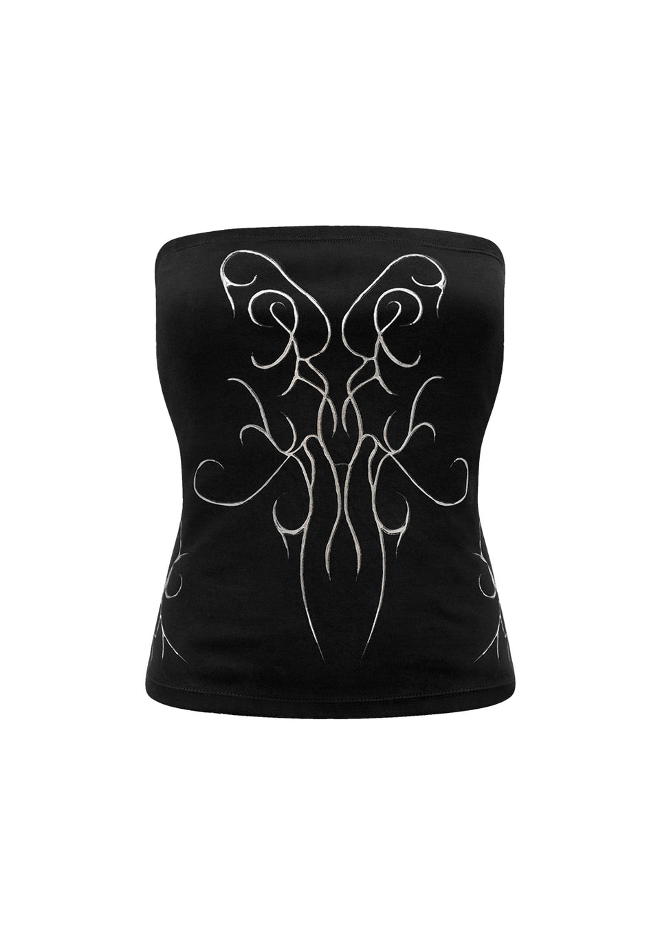 ALLURE 3D CHROME TUBE TOP BLACK