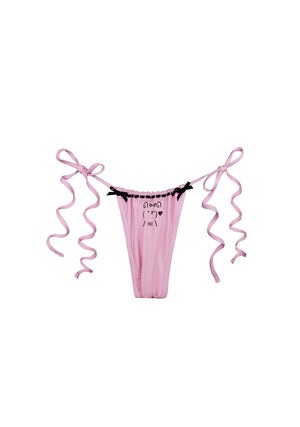 MALFUNCTION RIBBON BIKINI BOTTOMS BABY PINK
