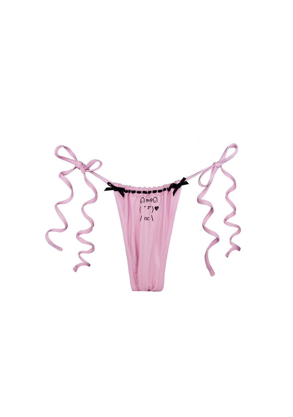 MALFUNCTION RIBBON BIKINI BOTTOMS BABY PINK