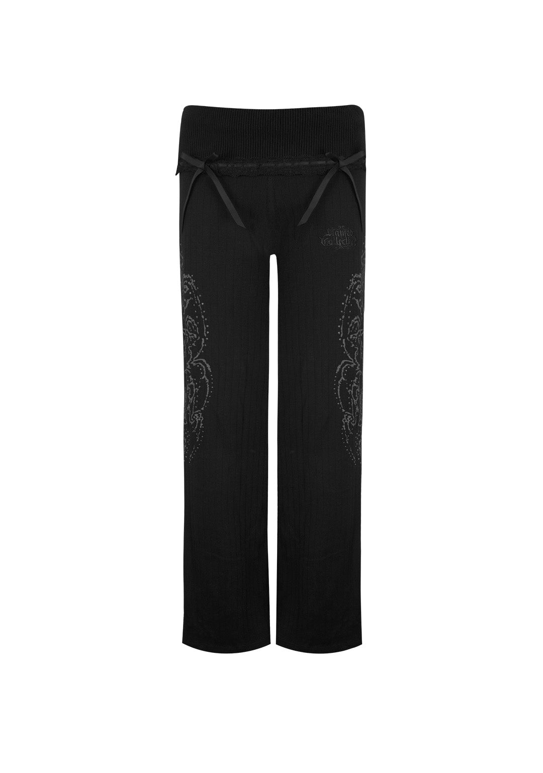 WHISPER RIBBON POINTELLE SCULPT PANTS BLACK