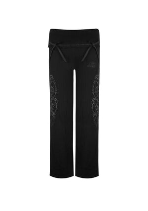 WHISPER RIBBON POINTELLE SCULPT PANTS BLACK